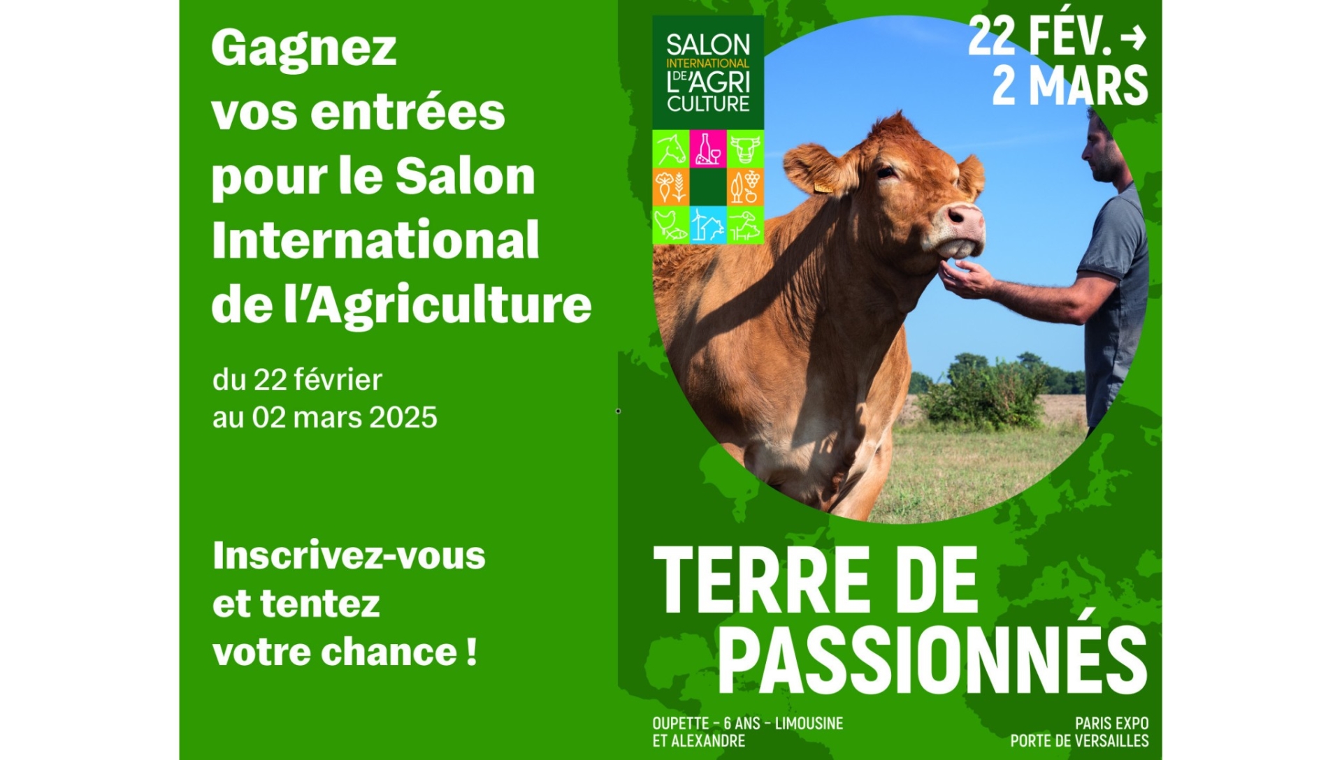 Gagnez vos places pour le Salon International de l’Agriculture !